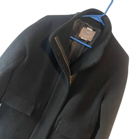 J. Crew Cocoon Coat in Italian Stadium Cloth Wool Nello Gori J5536 Size 2 Black - Picture 8 of 11